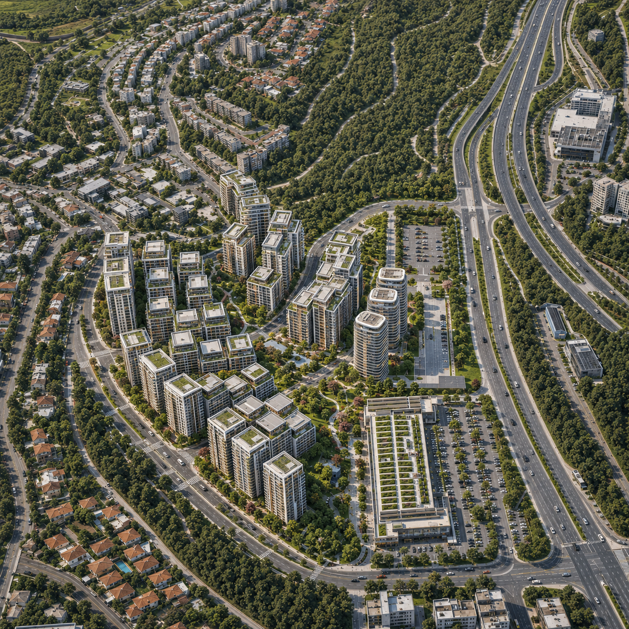 הדמיה של המתחם העתידי בפרויקט SOHO יקנעם